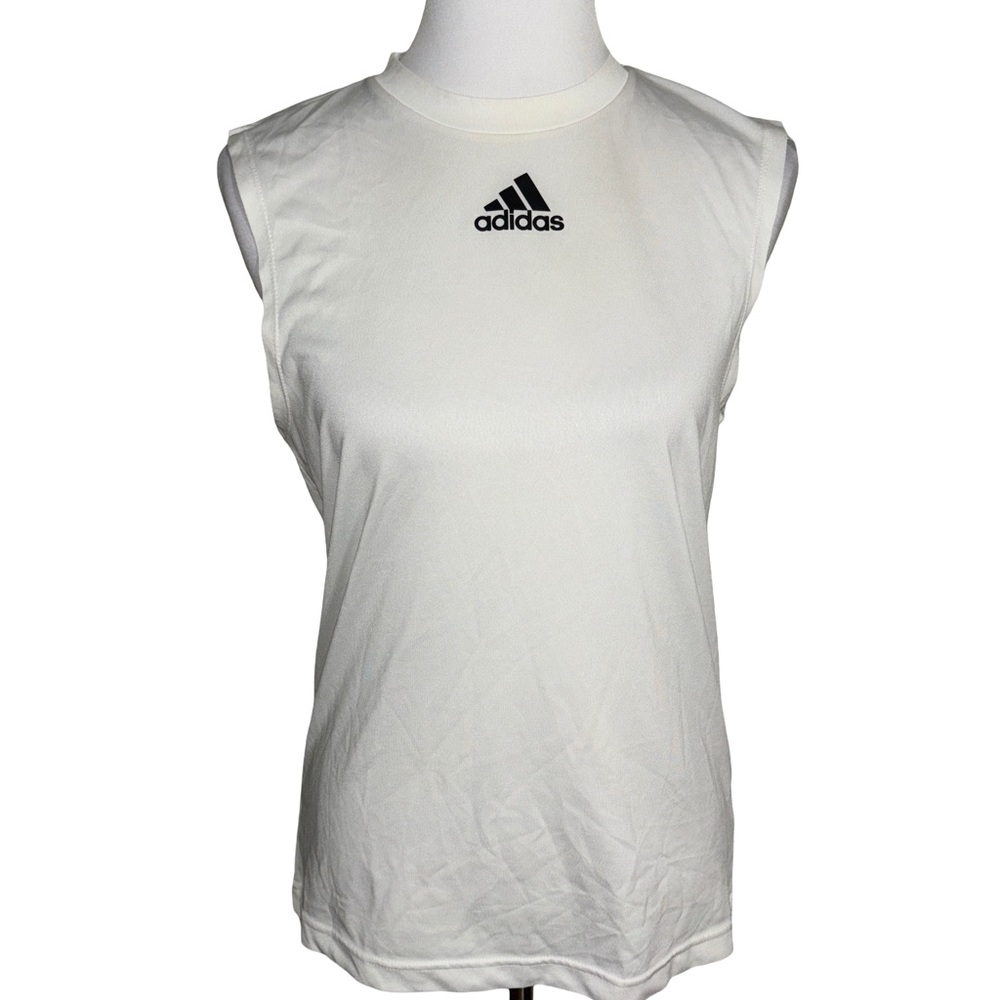 Adidas Womens White Muscle Tee Shirt